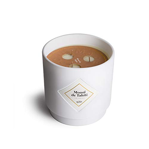 MY JOLIE CANDLE - Gran Vela perfumada - Perfume Monoï de Tahití - cire naturelle 100% végétale - 550g - Tiempo de combustión : 100 Horas