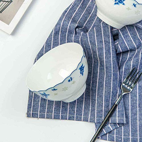MYPNB Tazón Noodle Bowl, la Helada del Invierno Blanca de Porcelana 22 Onza de Cereales Cuencos Juego de Sopa/Cereal Tazón