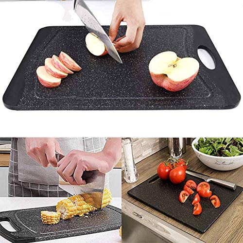 MYSdd Cocina de plástico Tabla de Cortar Tabla de Cortar antibacteriana Tabla de Cortar imitación mármol Frutas y Verduras Herramientas de Corte de Carne - A 9.84x5.9x0.35in
