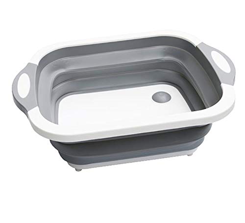 MYSdd Fregadero Tabla de Cortar Plegable Fregadero Lavabo Frutas y Verduras Plato Estante de Drenaje Cesta de Almacenamiento colador Plegable Herramientas de Cocina - 1