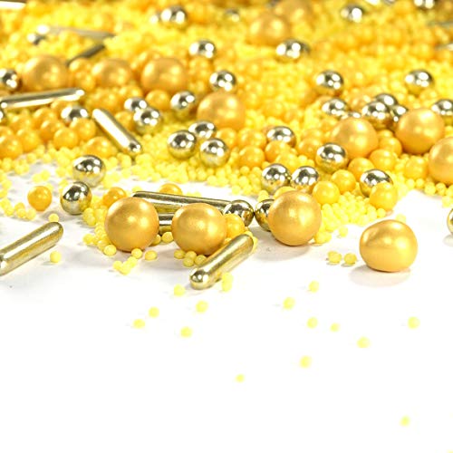 mySprinkles wir streuseln Liebe Exprimidor de azúcar con diseño de Tesoro Dorado, Hornear cumpleaños Infantiles, Bodas, San Valentín, Corazones, Pasteles, Magdalenas, Magdalenas, cacepops, 90G