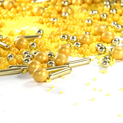 mySprinkles wir streuseln Liebe Exprimidor de azúcar con diseño de Tesoro Dorado, Hornear cumpleaños Infantiles, Bodas, San Valentín, Corazones, Pasteles, Magdalenas, Magdalenas, cacepops, 90G