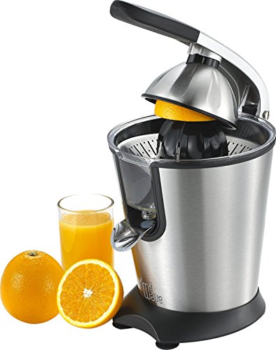 MyWave Exprimidor de Zumo MWEMEXP-PSS con Palanca 160 W Ideal para Naranjas y Otros Citricos Surtidor Antigoteo Acero Inoxidable