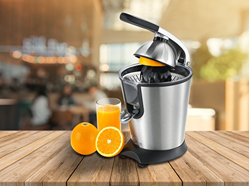 MyWave Exprimidor de Zumo MWEMEXP-PSS con Palanca 160 W Ideal para Naranjas y Otros Citricos Surtidor Antigoteo Acero Inoxidable