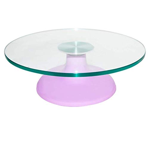 MYXMY Placa giratoria de Vidrio Antideslizante Plataforma giratoria fácil de Voltear Herramientas for Hornear de Cocina casera Bandeja de Pastel for Principiantes Multifuncional (Color: Transparente,