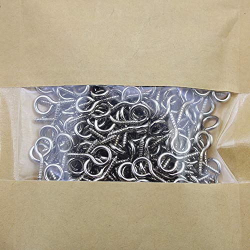 MZMing [300 Pieza] Mini Ojo Tornillo Perno 15mm x 7mm Cromado Cáncamos Fianza Accesorios Hechos a Mano Hembrillas para Hacer Joyas de Bricolaje Madera Resina Encanto de Arcilla Proyectos Artesanale