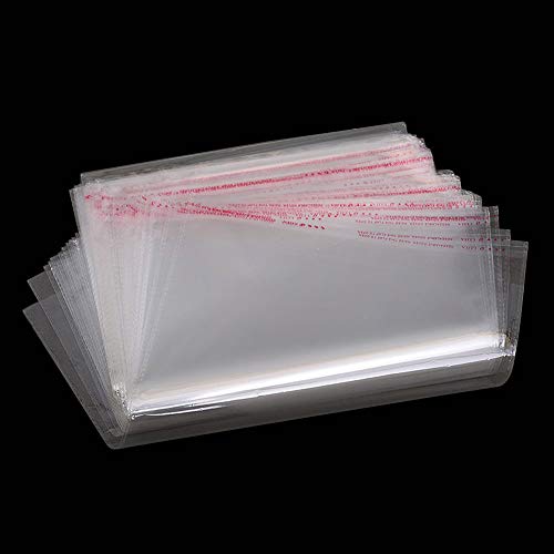 MZMing [50 Piezas] A4 Bolsa de celofán de polietileno transparente Bolsa Sellada Autoadhesiva Bolsa de plástico OPP engrosamiento para empacar pan Jabón Camiseta Papel Revista Documentos(21,5 x 31cm)