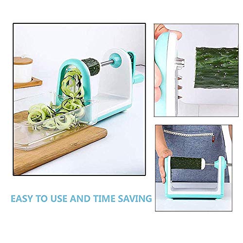 MZZG Spiralizer Vegetable Slicer Cortador En Espiral De 4 Cuchillas De Acero Inoxidable Veggie La Herramienta Innovadora para Cortar Verduras Y Frutas En Tiras Extrafinas