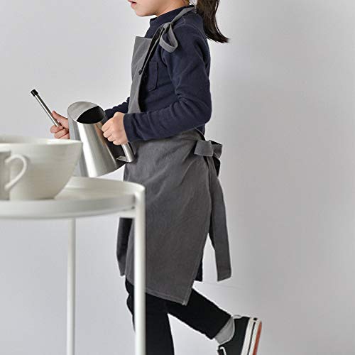 Mzzo Delantal de algodón de los niños del Color sólido Cocina Hornear Gadgets Casual Cafe Bar cocinar Lindo niños Clean Delantal (Color : B, Size : M)