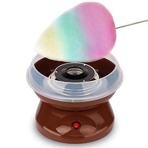 N / A Algodón del Fabricante del Caramelo Mini interés algodón de azúcar Máquina Kit for niños Hechos en casa Dulces Familiares cumpleaños Partes, Incluye 10 Palos bambú y X Cucharada (Color : Café)
