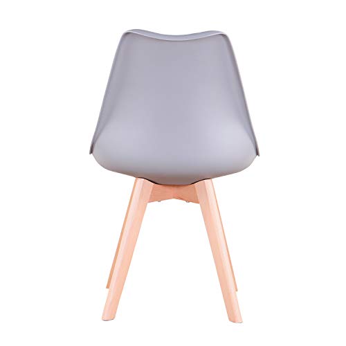 N / A Conjunto de 4 sillas, Silla de Comedor, Silla de tulipán de Estilo nórdico, Adecuada para Sala de Estar, Comedor (Gris)
