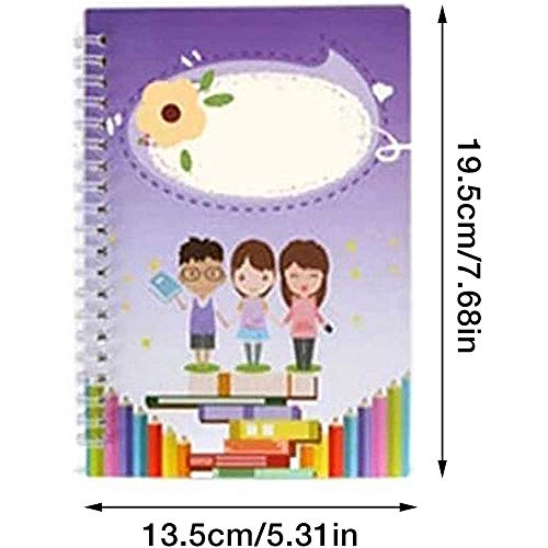 N\ A Cuaderno De Caligrafía, Juego De Caligrafía Mágica con Lápiz De Desvanecimiento Automático para Escritura De Letras Caligráficas para Niños 19.5x13.5cm