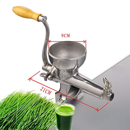 N / A Exprimidor Manual de Pasto de Trigo, Material de Acero Inoxidable 304 de Grado alimenticio, Resistente, no tóxico y Saludable, manivela de diseño ergonómico