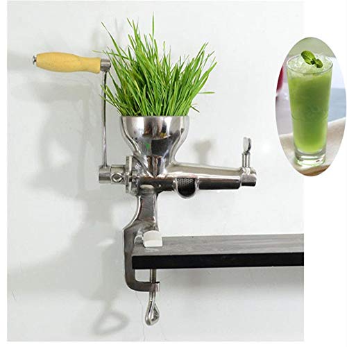 N / A Exprimidor Manual de Pasto de Trigo, Material de Acero Inoxidable 304 de Grado alimenticio, Resistente, no tóxico y Saludable, manivela de diseño ergonómico
