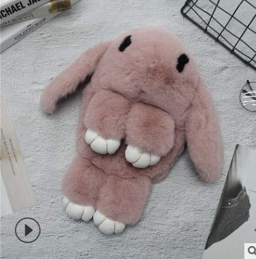 N / A Fluffy Rabbit Plush Mochila Kawaii Fur Pompoms Sling Chain Cute Shoulder Bag Fashion Women Cartoon Bunny Animal Girls Bag 18 * 32CM