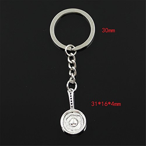 N/ A Hombres Llavero Llavero De Metal Llavero Regalo Joyería Plata Sartén Huevos Fritos Colgante