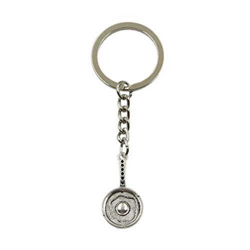 N/ A Hombres Llavero Llavero De Metal Llavero Regalo Joyería Plata Sartén Huevos Fritos Colgante