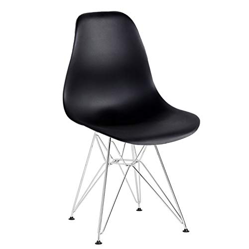N A MUEBLES Home - Juego de 4 sillas de comedor retro de mediados de siglo de cocina con patas de metal para comedor, dormitorio, sala de estar