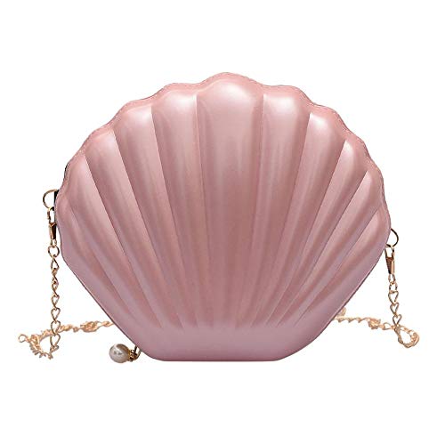 N / A Niñas Mini Casual Cute Lentejuelas Hombro Messenger Bolsos Mujer Pequeña Mujer Cremallera de Cadena Shell Crossbody Bolsas Bolsa Feminina 20x17x5cm