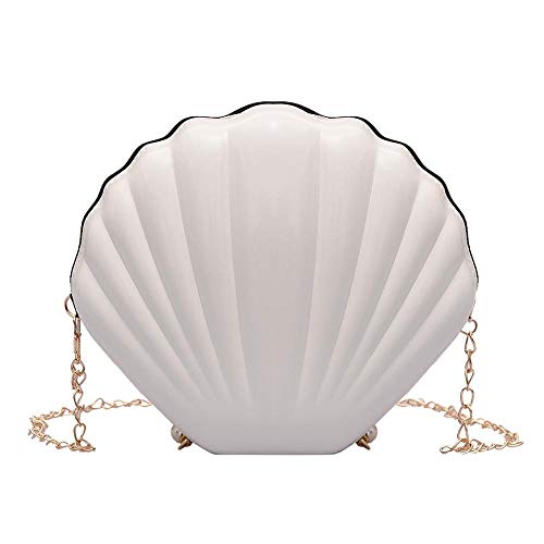 N / A Niñas Mini Casual Cute Lentejuelas Hombro Messenger Bolsos Mujer Pequeña Mujer Cremallera de Cadena Shell Crossbody Bolsas Bolsa Feminina 20x17x5cm