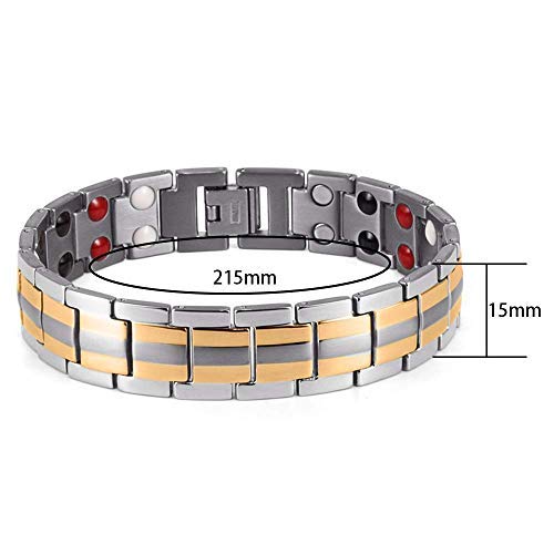 N-B Joyería de Acero Titanium de Las Pulseras magnéticas para Hombres y Mujeres, 4 en 1 Germanio · · Ion Infrarrojos · Pulsera de la Terapia magnética para Anti