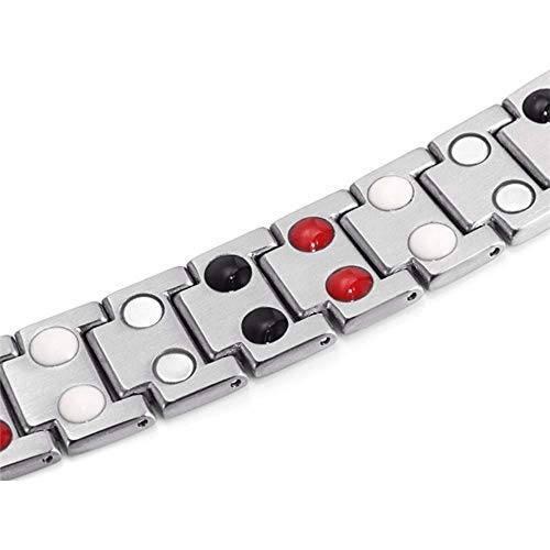 N-B Joyería de Acero Titanium de Las Pulseras magnéticas para Hombres y Mujeres, 4 en 1 Germanio · · Ion Infrarrojos · Pulsera de la Terapia magnética para Anti