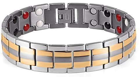 N-B Joyería de Acero Titanium de Las Pulseras magnéticas para Hombres y Mujeres, 4 en 1 Germanio · · Ion Infrarrojos · Pulsera de la Terapia magnética para Anti