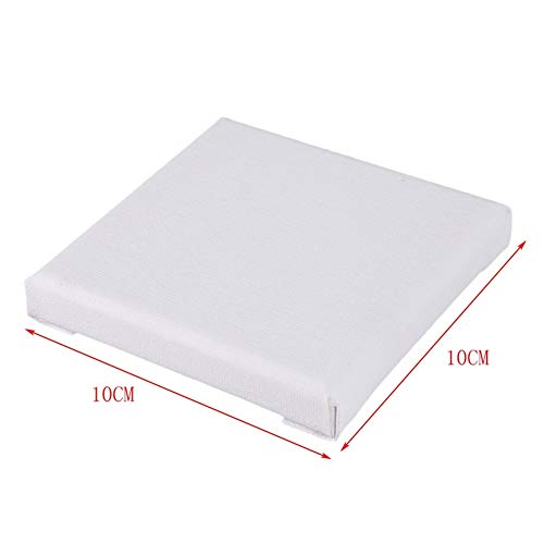 N/A - 10 paneles de lienzo de 10 x 10 cm, tablero cuadrado pequeño de arte para pintura al óleo en blanco 3.93 pulgadas