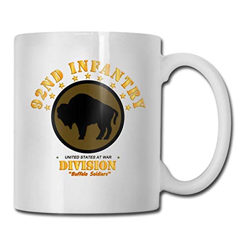N\A 92.a división de infantería Soldados de búfalo Taza de Regalo Divertida Taza de café Blanca 11 oz