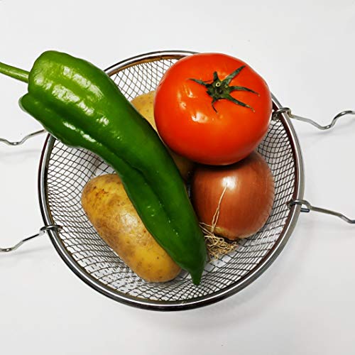 N/A. BIGDOM Cestillo para Freír Acero Inoxidable Calidad Profesional, con Asas, Cocinar al Vapor, Cesta Freir, Canasta para Freir Freidoras 20 CM