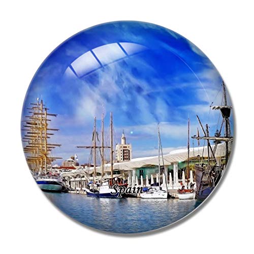 "N/A" España Imán España Puerta De Málaga Imán de Nevera 3D Artesanía Recuerdo Cristal Refrigerador Imanes Colección Regalo de Viaje