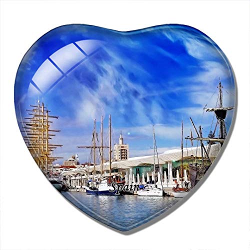 "N/A" España Imán España Puerta De Málaga Imán de Nevera 3D Artesanía Recuerdo Cristal Refrigerador Imanes Colección Regalo de Viaje