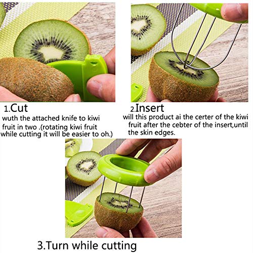 N\A Forma Peeler Slicer, Cocina Policía De La Fruta De Kiwi Dispositivo Cortador, Cortador De Kiwi Pelador De Verduras De Fruta Máquina De Cortar De La Cocina De Divisor De Excavación Core