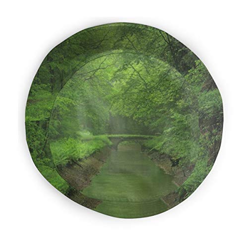 NA Unisex lavado de algodón empacable para pesca de verano de viaje sombrero de cubo sombrero al aire libre Cap -River bosque puente