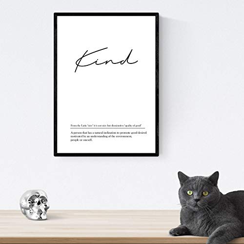 Nacnic Lámina con definicion en inglés de Kind. Poster de Palabras con definiciones. Tamaño A4 sin Marco