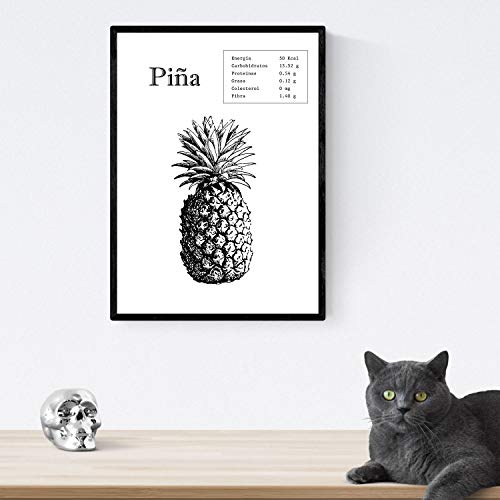 Nacnic Poster de Piña. Láminas de Frutas y Verduras. Tamaño A3