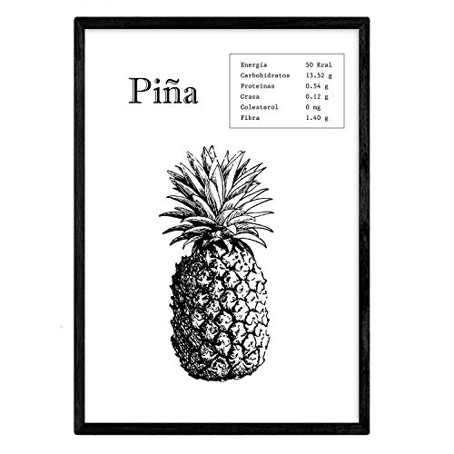 Nacnic Poster de Piña. Láminas de Frutas y Verduras. Tamaño A3