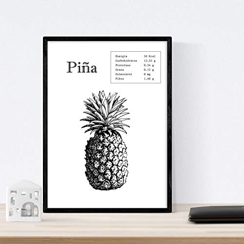 Nacnic Poster de Piña. Láminas de Frutas y Verduras. Tamaño A3