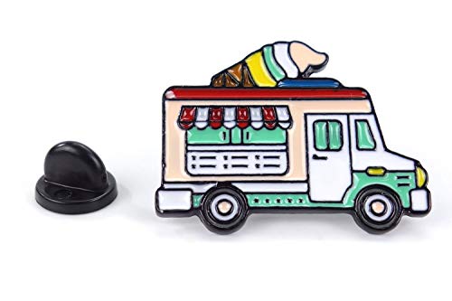 Naehgedoens.de Pin Carro de Hielo - Food Truck - Turquesa, Rosa, Blanco
