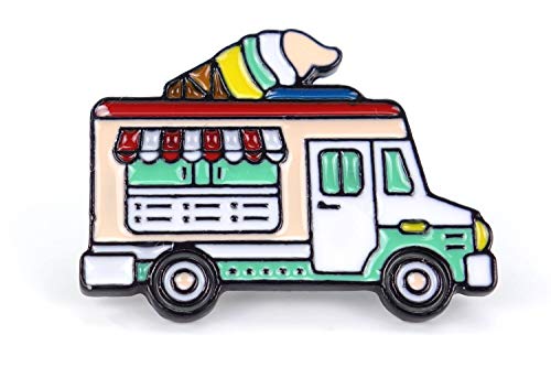 Naehgedoens.de Pin Carro de Hielo - Food Truck - Turquesa, Rosa, Blanco