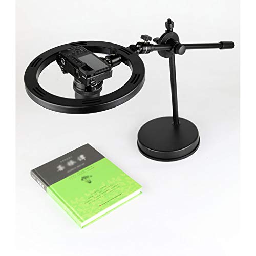 Nai-tripod Anillo del teléfono móvil de Arriba Stand, Escritorio Clase por Internet Soporte - Auto-Temporizador de luz de Relleno trípode Regulable Fotografía Luz (Color : Black)
