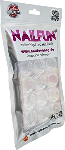 NAILFUN 12 Tarritos Vacíos en Caja - Color Transparente