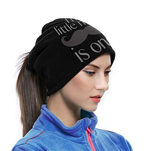 Naizi Little Man Bigote Cumpleaños Gris y Negro Unisex Microfibra Cuello Calentador Headwear Cara Bufanda Mascarilla Para Invierno Frío Máscara Bandana Pasamontañas