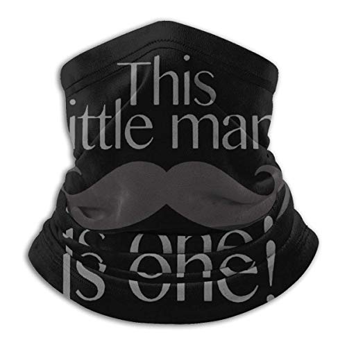 Naizi Little Man Bigote Cumpleaños Gris y Negro Unisex Microfibra Cuello Calentador Headwear Cara Bufanda Mascarilla Para Invierno Frío Máscara Bandana Pasamontañas