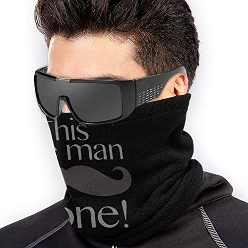 Naizi Little Man Bigote Cumpleaños Gris y Negro Unisex Microfibra Cuello Calentador Headwear Cara Bufanda Mascarilla Para Invierno Frío Máscara Bandana Pasamontañas
