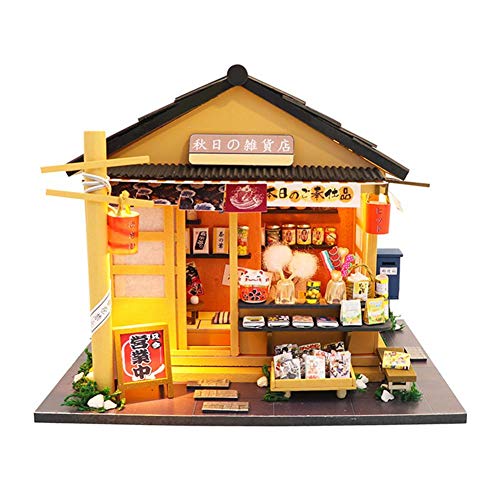NAKELUCY Kit de Muebles Madera casa muñecas en Miniatura DIY, Modelo Tienda comestibles Estilo japonés ensamblado Cabina, Mini Regalo Arte para niños, 7.48 5.91 6.50in