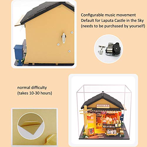 NAKELUCY Kit de Muebles Madera casa muñecas en Miniatura DIY, Modelo Tienda comestibles Estilo japonés ensamblado Cabina, Mini Regalo Arte para niños, 7.48 5.91 6.50in