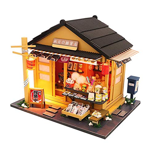 NAKELUCY Kit de Muebles Madera casa muñecas en Miniatura DIY, Modelo Tienda comestibles Estilo japonés ensamblado Cabina, Mini Regalo Arte para niños, 7.48 5.91 6.50in