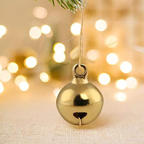 Naler 120 cascabeles dorados de cobre para joyas, manualidades, paquete de regalo, decoración navideña, 12 mm