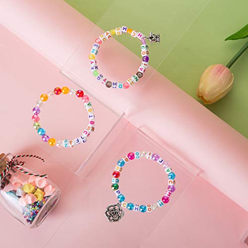 Naler 1200 Abalorios Letras Cuadradas de Colores Cuentas Alfabeto para Pulseras DIY Manualidades(6mm, 26 Letras)